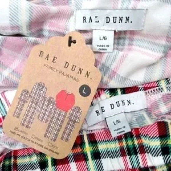NWT Rae Dunn MERRY Tartan Plaid Notch Collar Pajamas, Size Large soft cozy comfy - Picture 5 of 9